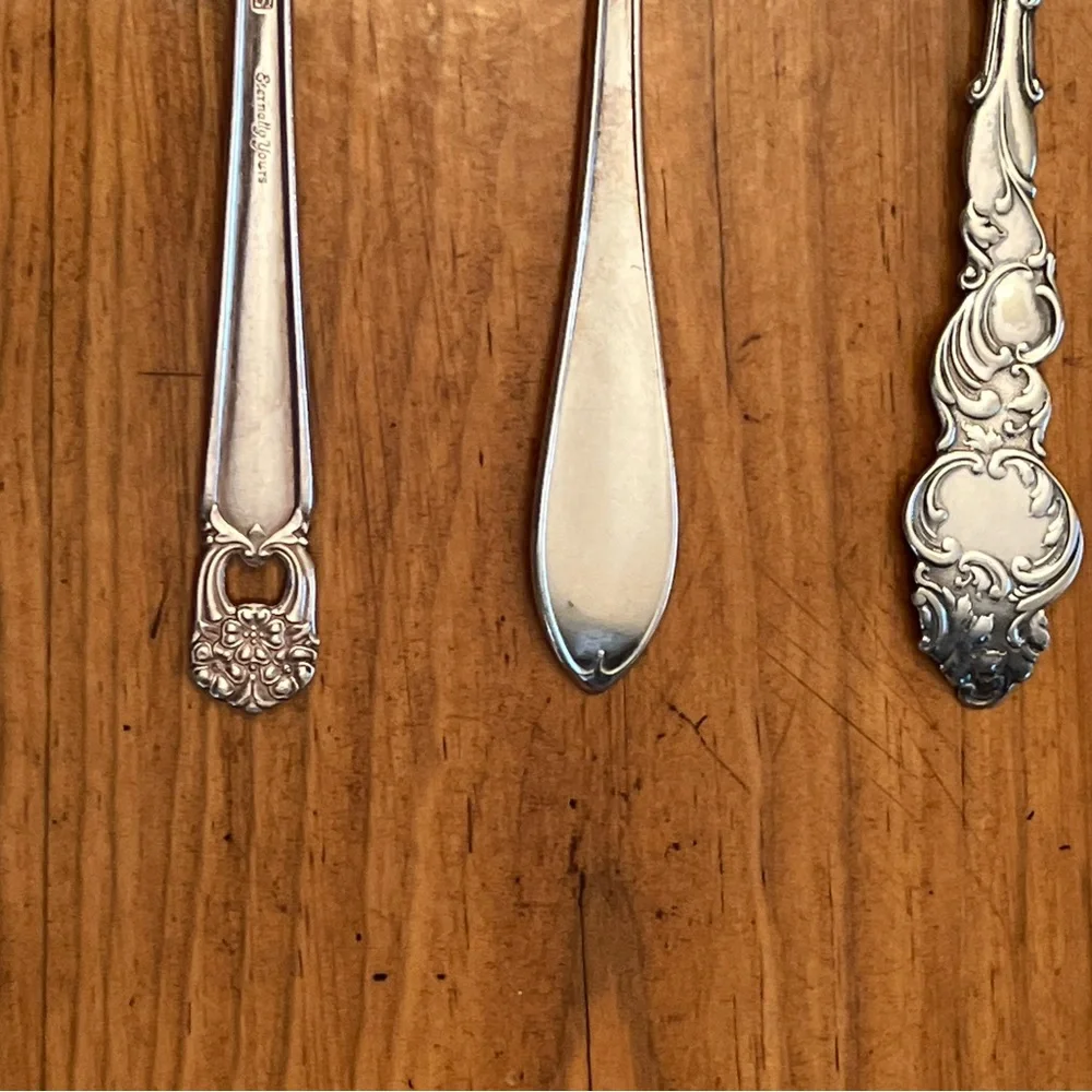 3 Lovely Silver Serving Spoons